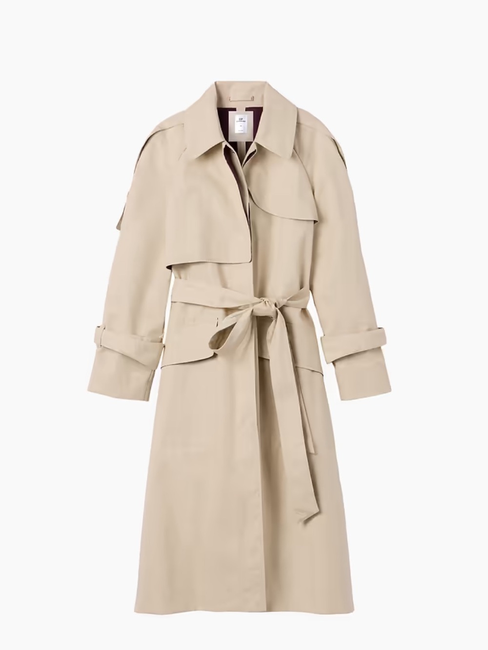 Victoria Beckham Beige Tie-Waist Trench Coat